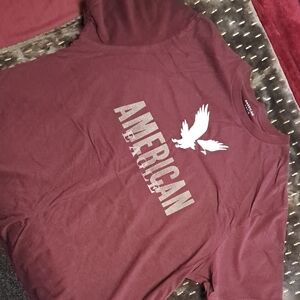 American Eagle Outfitters Maroon T-Shirt for Men